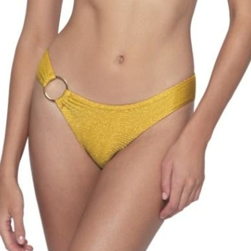 PQ SWIM PILYQ Swim Bottoms Size Medium NWT Eden Ring Full Gold Coast Teeny Swim